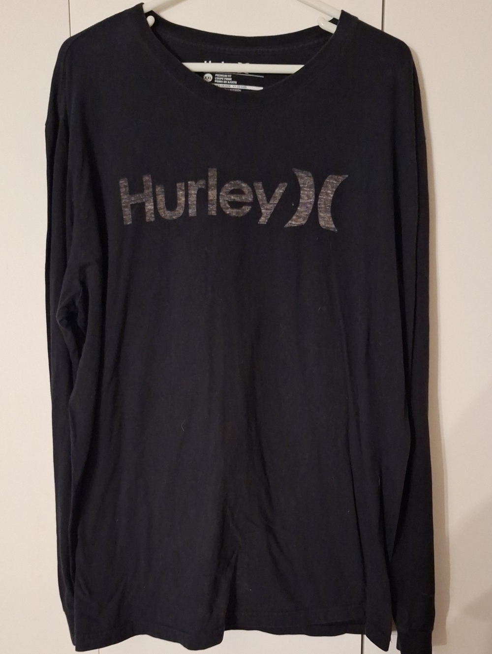 Hurley Black Long Sleeve Shirt with Faded Logo